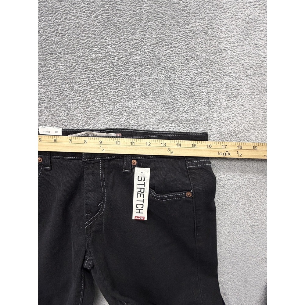 Levis 518 Jeans Girls 7 Black Superlow Boot Cut Slim Stretch - Picture 4 of 9